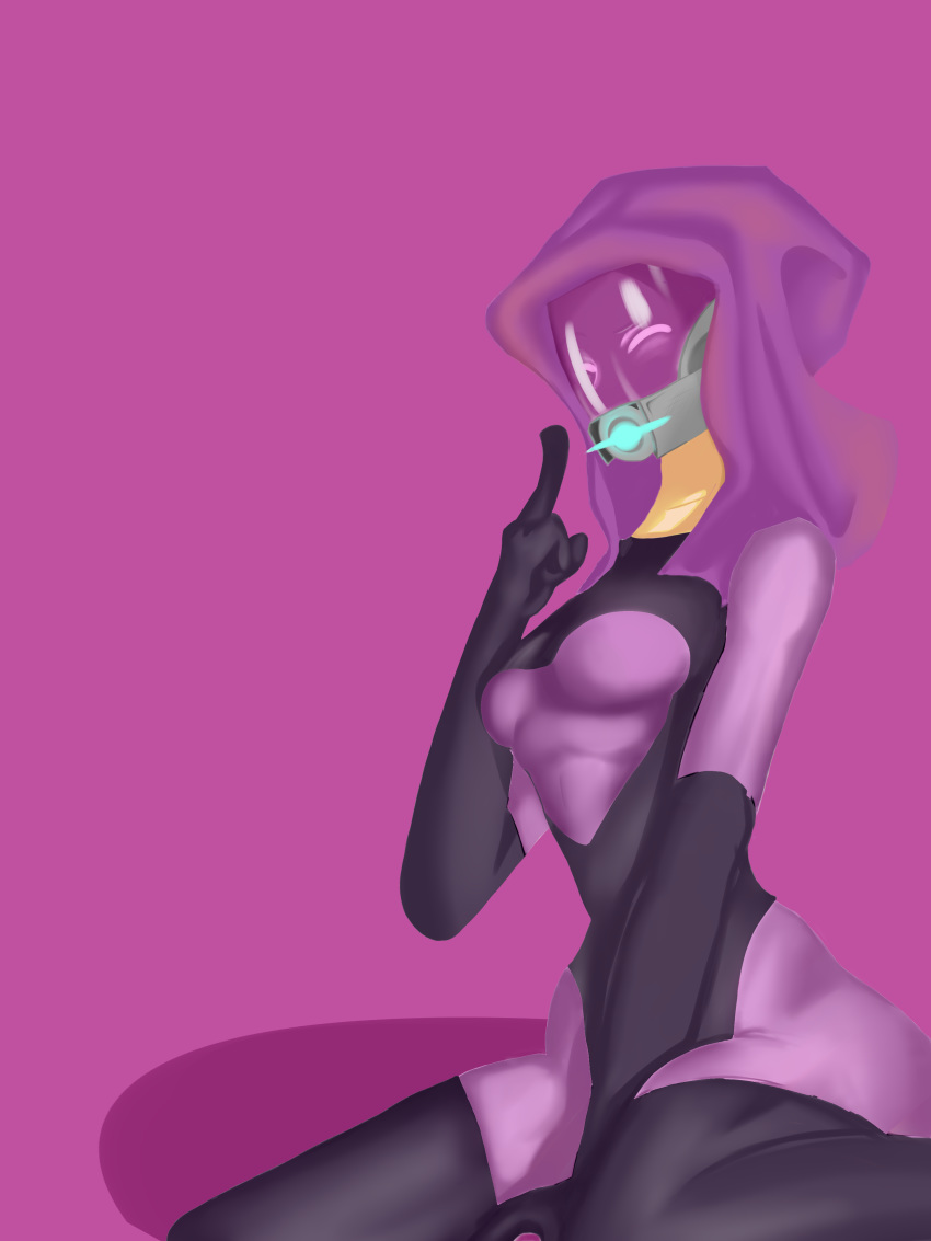 3:4 absurd_res alien alien_humanoid bluephoenixguy breasts clothed clothing female gloves glowing glowing_eyes handwear hi_res hood humanoid legwear leotard mask mass_effect not_furry pinup_pose quarian smile solo tali'zorah thigh_highs under_boob video_games
