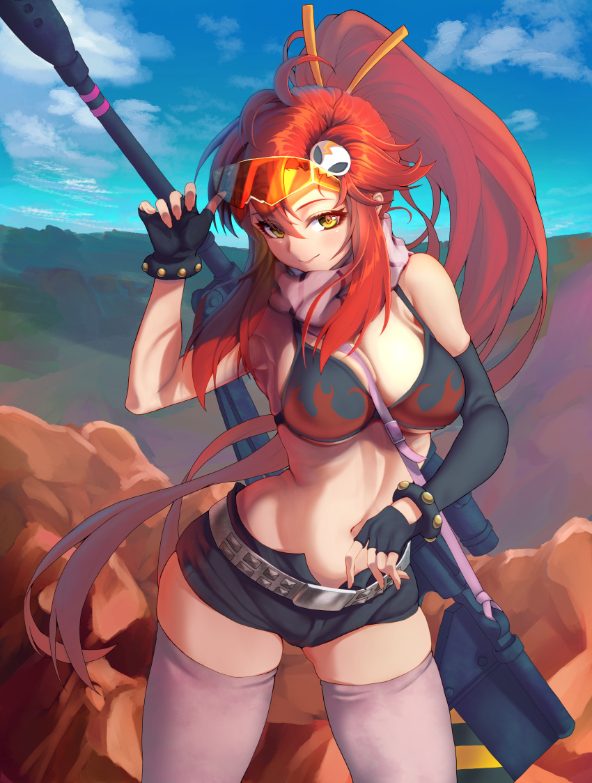 bikini_top cleavage gun swimsuits tagme tengen_toppa_gurren_lagann thighhighs yoko