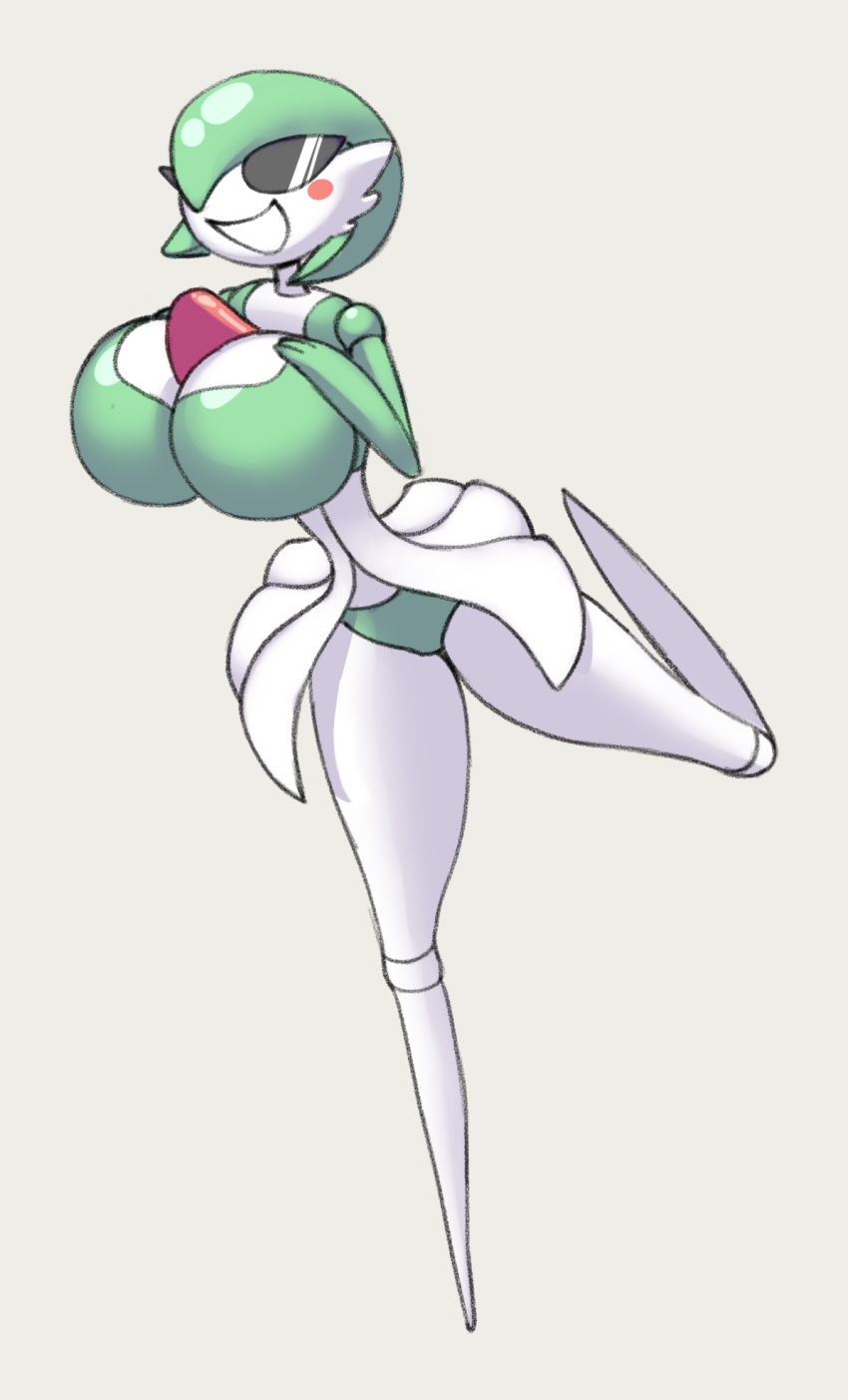 2019 angstrom big_breasts biped breasts clothing digital_media_(artwork) eyewear female gardevoir green_clothing green_panties green_underwear grey_background hi_res huge_breasts humanoid knick_knack nintendo not_furry panties pok&eacute;mon pok&eacute;mon_(species) simple_background solo sunglasses sunny_miami underwear video_games