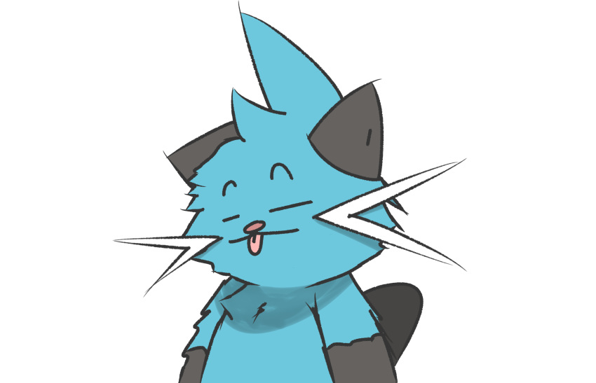 anthro blep blue_body blue_fur dewott dewottdude eyes_closed fur grey_body grey_fur head_tuft hi_res lutrine male mammal mustelid nintendo pok&eacute;mon pok&eacute;mon_(species) simple_background solo tongue tongue_out tuft video_games