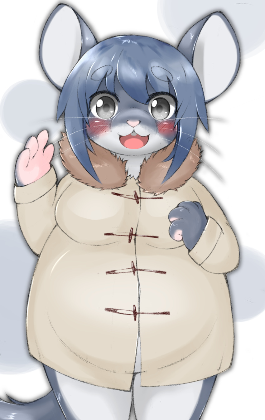 2019 4_fingers anthro blush breasts female fingers hair hi_res looking_at_viewer mammal mouse murid murine open_mouth rodent shitsu_kushi-mono slightly_chubby smile solo whiskers