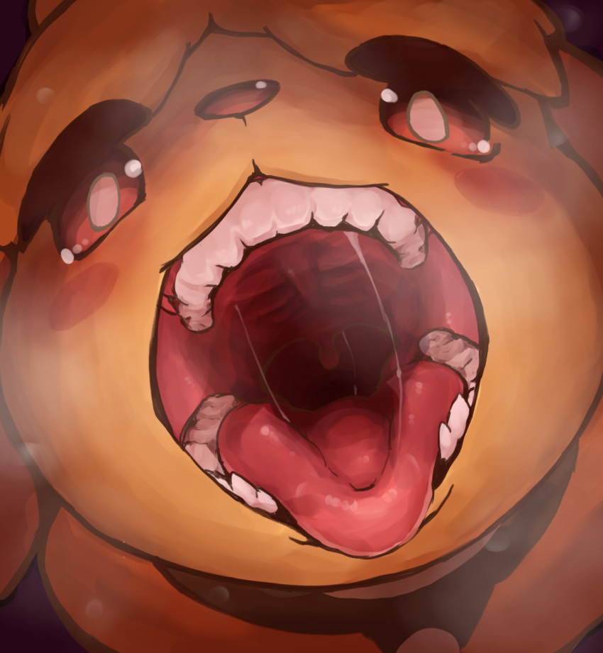 2020 alternate_version_at_source anakitsune animal_crossing anthro blush bodily_fluids breath brown_eyes canid canine canis domestic_dog female first_person_view fur hi_res imminent_vore isabelle_(animal_crossing) looking_at_viewer mammal mouth_shot nintendo open_mouth panting portrait rosy_cheeks saliva saliva_on_tongue shih_tzu solo teeth tongue tongue_out toy_dog uvula video_games vore yellow_body yellow_fur