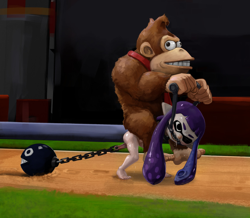 ape bodily_fluids cephalopod chain chain_chomp chained coleoid cross-eyed decapodiform domination donkey_kong_(character) donkey_kong_(series) duo female gag gagged genital_torture gorilla haplorhine hi_res inkling inkling_girl male male/female male_domination mammal marine mario_bros mario_kart mollusk necktie nintendo pain primate public_humiliation public_nudity pussy_torture reins salaciouscarnival saliva slave splatoon torture video_games