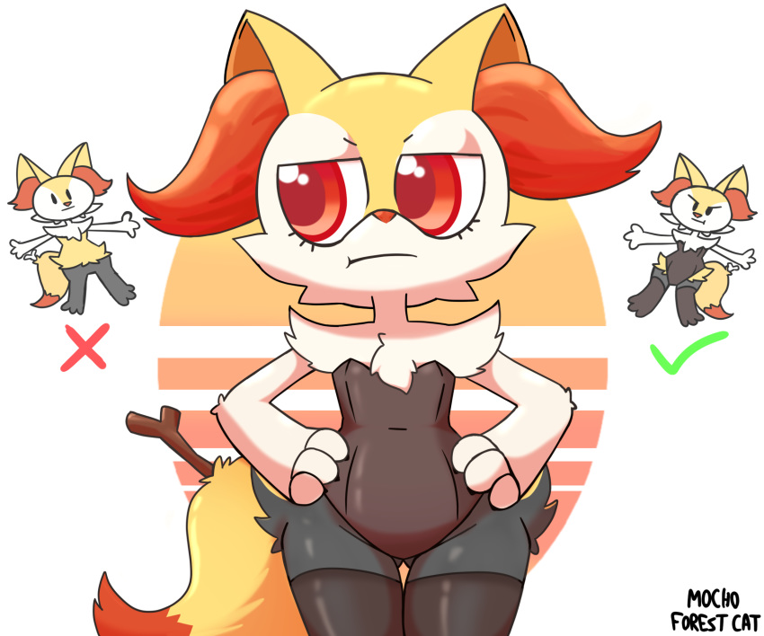 anthro braixen female feral hi_res mocho4266 nintendo pok&eacute;mon pok&eacute;mon_(species) solo video_games