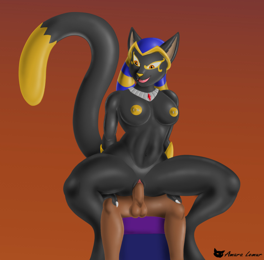 amara_lemur anthro anthro_penetrated balls black_body black_fur breasts conditional_dnp domestic_cat domination duo egyptian_mythology faceless_male felid feline felis female female_domination female_on_top female_penetrated fur genitals hi_res human human_on_anthro human_penetrating human_penetrating_anthro interspecies jewelry larger_female male male/female male_penetrating male_penetrating_female mammal middle_eastern_mythology mythology nipple_piercing nipples on_top penetration penis piercing pussy size_difference smaller_male straddling vaginal vaginal_penetration