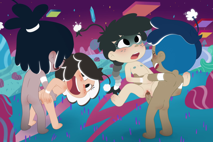 3:2 all_fours doggystyle doggystyle_position female female_penetrated from_behind_position group group_sex hanazuki hanazuki:_full_of_treasures hi_res humanoid kiazuki kiyoshi_(hanazuki:_full_of_treasures) lying male male/female male_penetrating male_penetrating_female maroshi missionary_position moonflower not_furry on_back orgy padoga penetration sex spread_legs spreading table_lotus_position vaginal vaginal_penetration