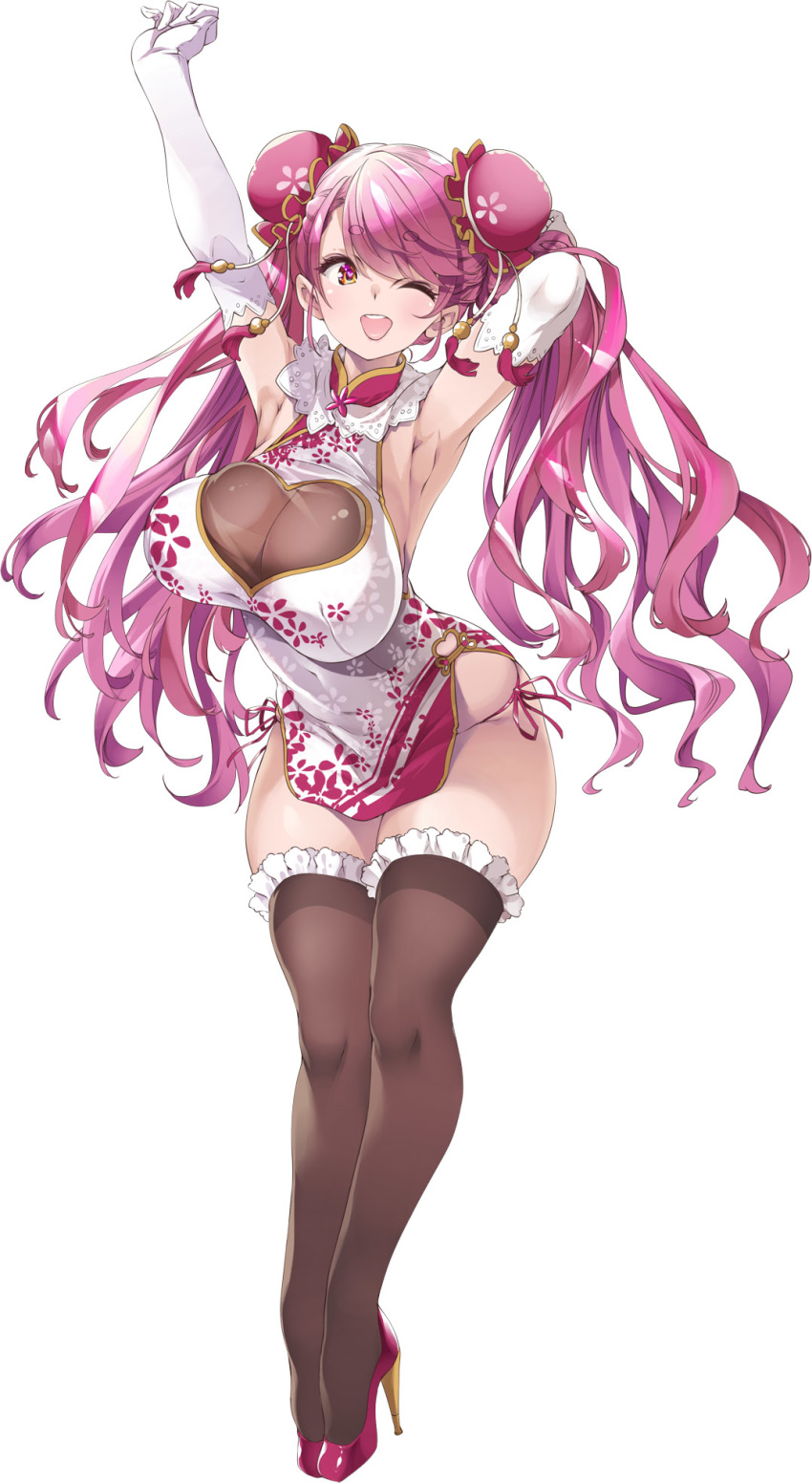 aizono_manami chinadress heels nijisanji no_bra pantsu see_through string_panties thighhighs thomas