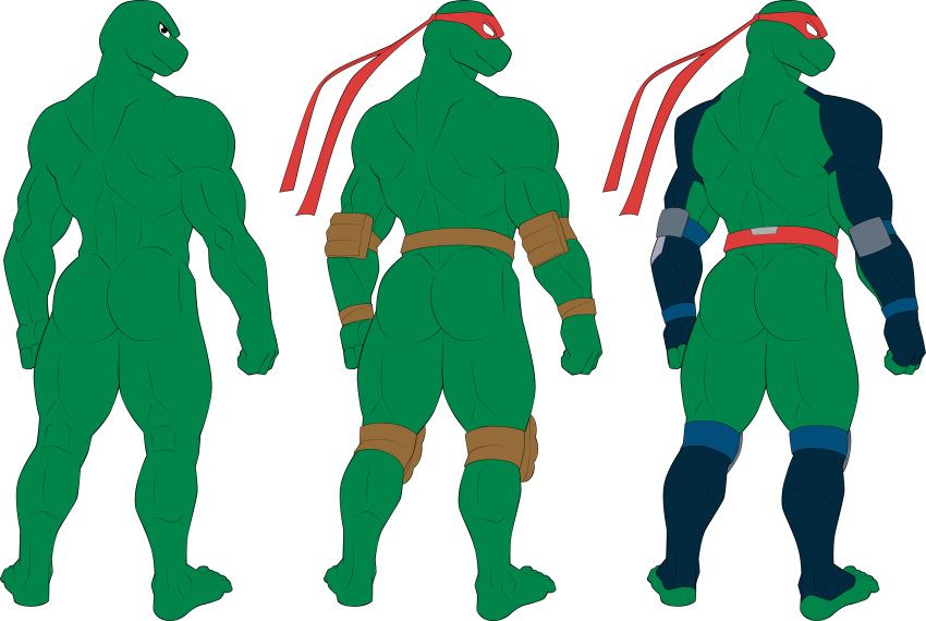 5_fingers 5_toes absurd_res alpha_channel anthro armor butt fingers hi_res humanoid male muscular ninja nude raphael_(tmnt) reptile scalie shell-less solo sparksstars teenage_mutant_ninja_turtles toes turtle warrior