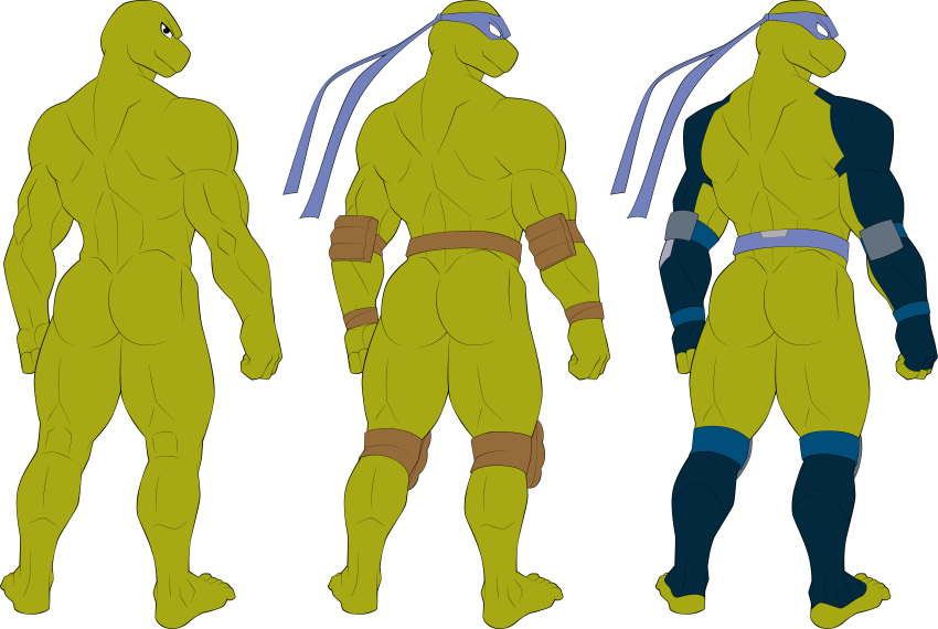 5_fingers 5_toes absurd_res alpha_channel anthro armor butt donatello_(tmnt) fingers hi_res humanoid male muscular ninja nude reptile scalie shell-less solo sparksstars teenage_mutant_ninja_turtles toes turtle warrior