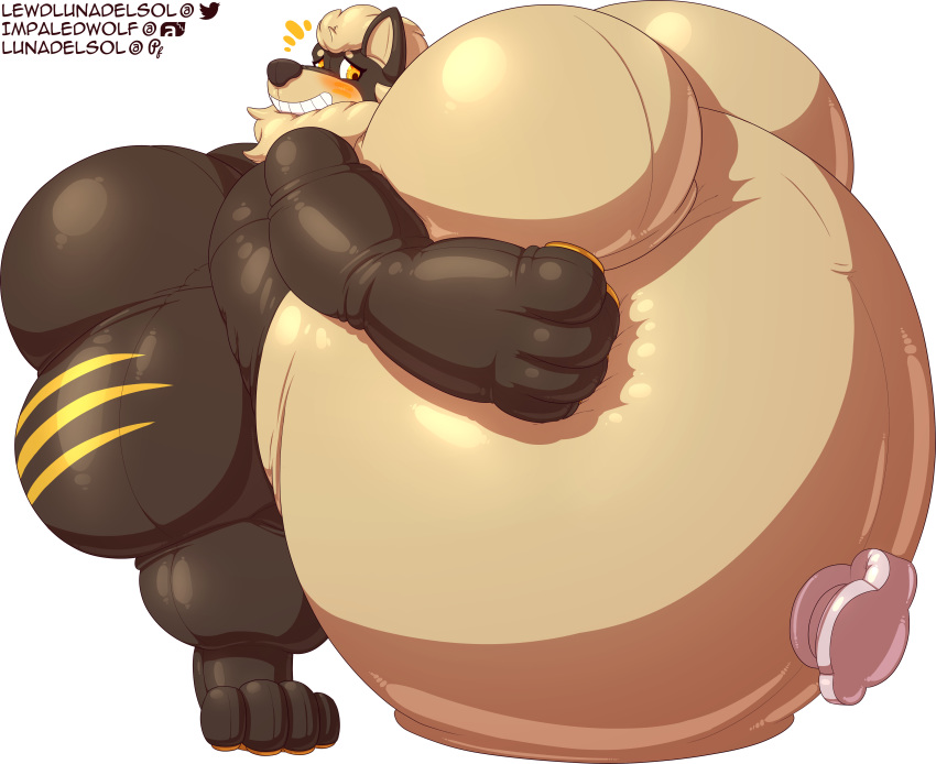 absurd_res air_(disambiguation) air_inflation alpha_channel animate_inanimate anthro arcanine belly big_belly big_breasts big_butt blush breasts buizel butt embarrassed fak&eacute;mon female forced_smile hi_res huge_breasts huge_butt huge_thighs hybrid hyper hyper_belly hyper_breasts hyper_thighs impaledwolf inflatable inflation living_inflatable luna_(buizanine) nintendo paws pok&eacute;mon pok&eacute;mon_(species) pool_toy solo squish surprise thick_thighs valve video_games