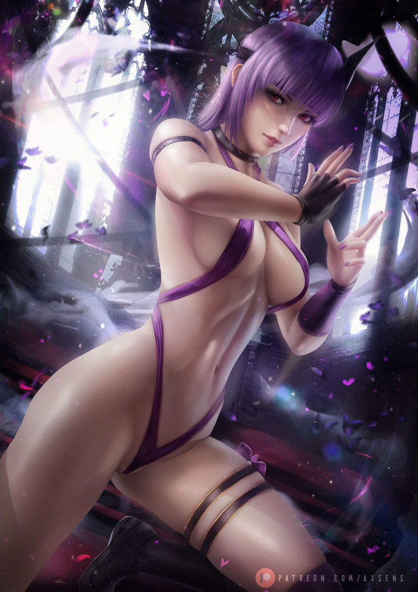 axsens ayane breasts cameltoe dead_or_alive garter swimsuits thighhighs