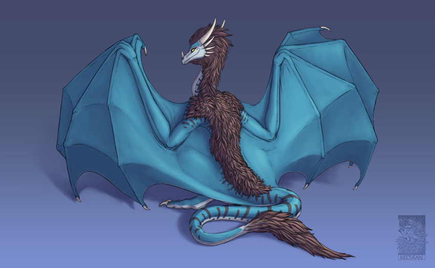 2020 ambiguous_gender claws digital_media_(artwork) dragon feral hi_res horn keltaan membrane_(anatomy) membranous_wings scalie simple_background solo western_dragon wings