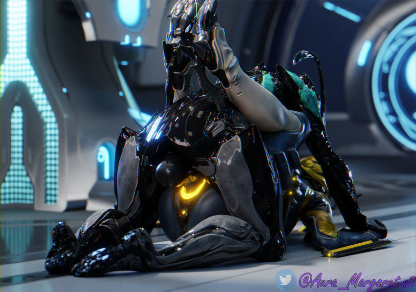 alien anus auramargaret female genitals glowing glowing_anus glowing_genitalia glowing_pussy humanoid intersex intersex/female mating_press mesa_(warframe) nyx_(warframe) penetration pussy sex tenno vaginal vaginal_penetration video_games warframe