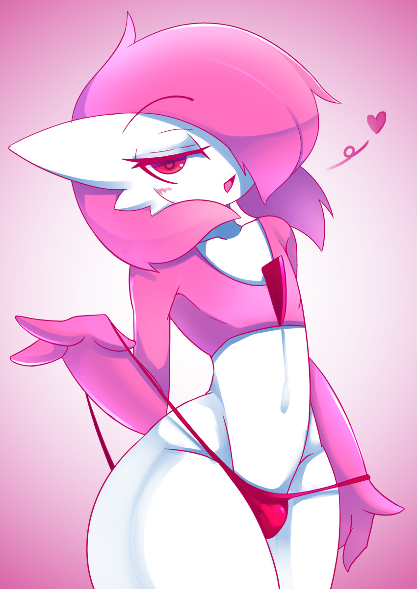 &lt;3 2020 absurd_res alternate_color ashraely big_butt bulge butt digital_media_(artwork) gardevoir girly hair hi_res humanoid looking_at_viewer nintendo not_furry pok&eacute;mon pok&eacute;mon_(species) red_eyes simple_background smile solo thick_thighs video_games white_background wide_hips