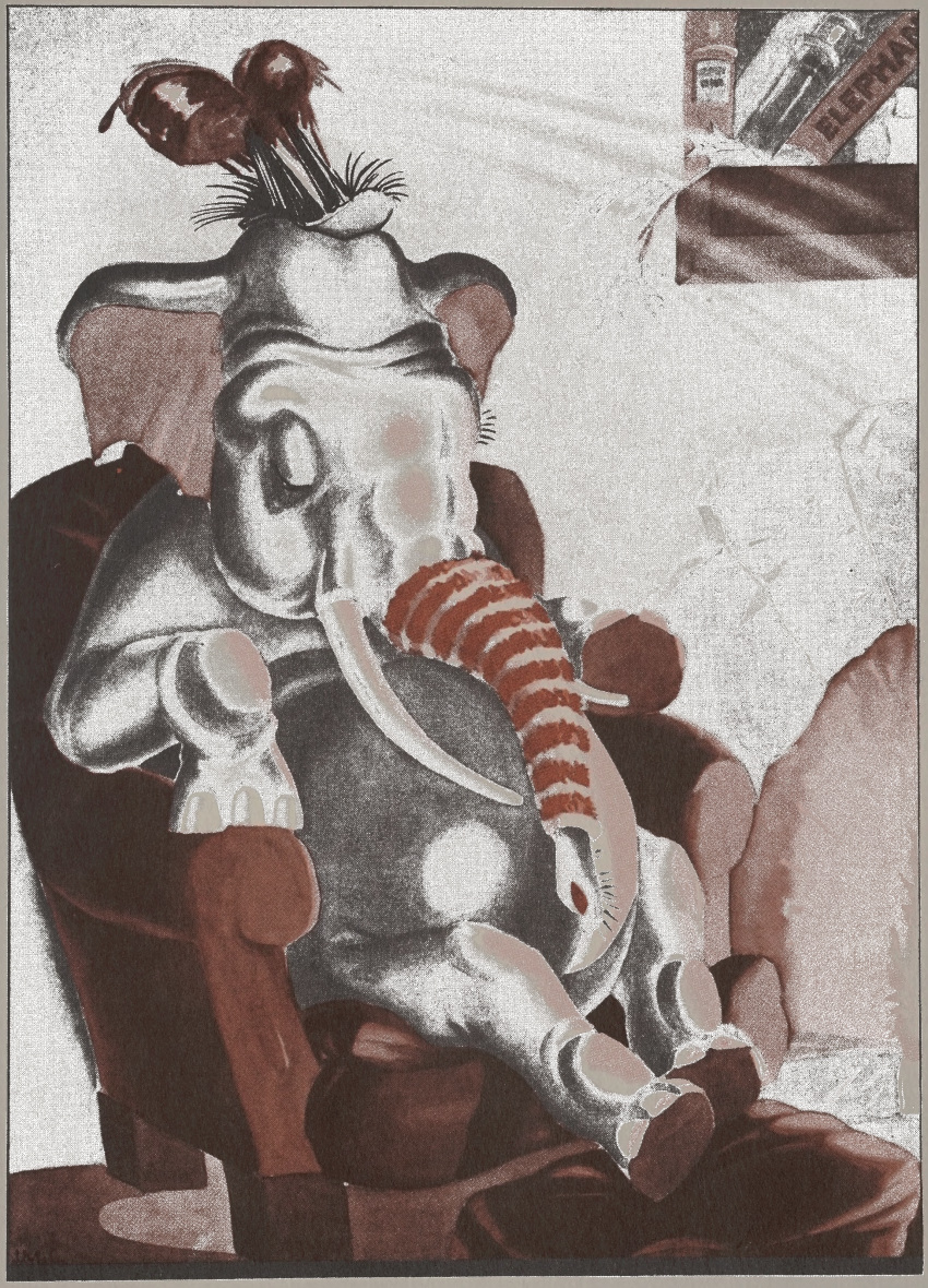 1938 20th_century absurd_res ambiguous_gender ancient_art armchair belly big_belly chair elephant elephantid english_text eyes_closed feral furniture grandpa_elephant_(little_elephant) grey_body hi_res hooves inside jean_mcconnell little_elephant male_(lore) mammal on_chair overweight overweight_ambiguous overweight_feral proboscidean sitting sitting_on_chair sleeping solo story story_in_description text trunk trunk_warmers tusks wig