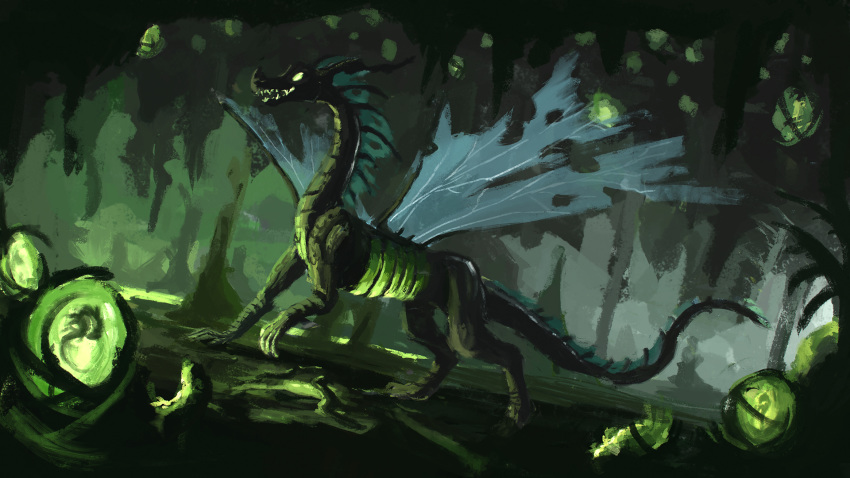 16:9 2020 arthropod cave cavern changeling dragon egg female friendship_is_magic green_theme hi_res insect_wings my_little_pony plainoasis queen_chrysalis_(mlp) widescreen wings