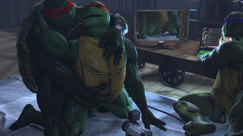 16:9 anal anal_penetration chastity_cage chastity_device donatello_(tmnt) duo hi_res incest_(lore) male male/male male_penetrated male_penetrating male_penetrating_male michelangelo_(tmnt) penetration raphael_(tmnt) stormrider streaming teenage_mutant_ninja_turtles twitch.tv widescreen