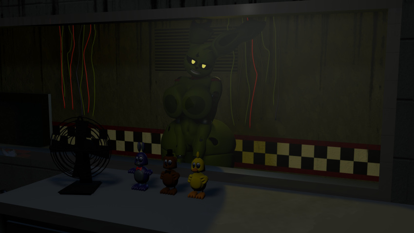 16:9 3d_(artwork) 4k absurd_res areola big_breasts big_butt breasts butt computer digital_media_(artwork) female five_nights_at_freddy's five_nights_at_freddy's_3 fur geometryboymejia green_areola green_body green_fur hi_res nude solo springtrap_(fnaf) thick_thighs video_games wide_hips widescreen wire yellow_eyes