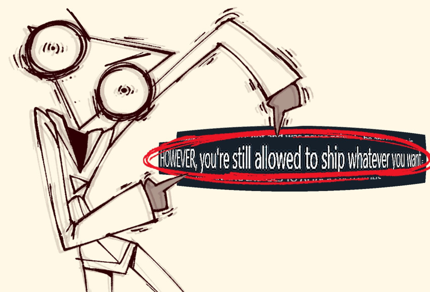 ambiguous_gender angry biped circled_text clothing constricted_pupils english_description english_text eyebrows floating_hear for_a_head freckles gesture glitch_productions gooseworx gooseworx_(character) half-length_portrait hand_gesture hi_res hoodie humanoid meme mouthless noseless not_furry object_head pointing portrait pupils shape_heads shitpost simple_background small_pupils solo tan_background text the_amazing_digital_circus topwear triangle_(shape)