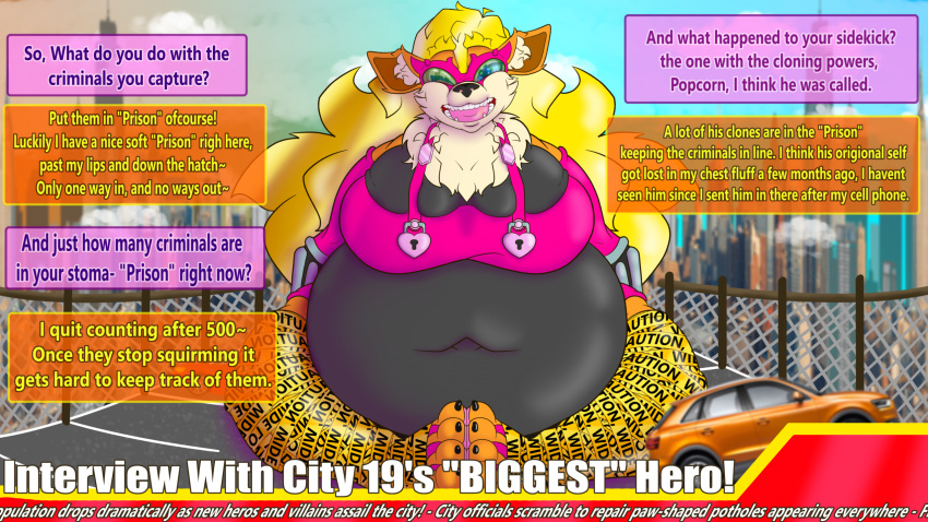 anthro arcanine big_breasts big_butt breasts butt female female/female generation_1_pokemon group hi_res macro nintendo overweight phos phosphobos pokemon pokemon_(species) solo thick_thighs vore weight_gain