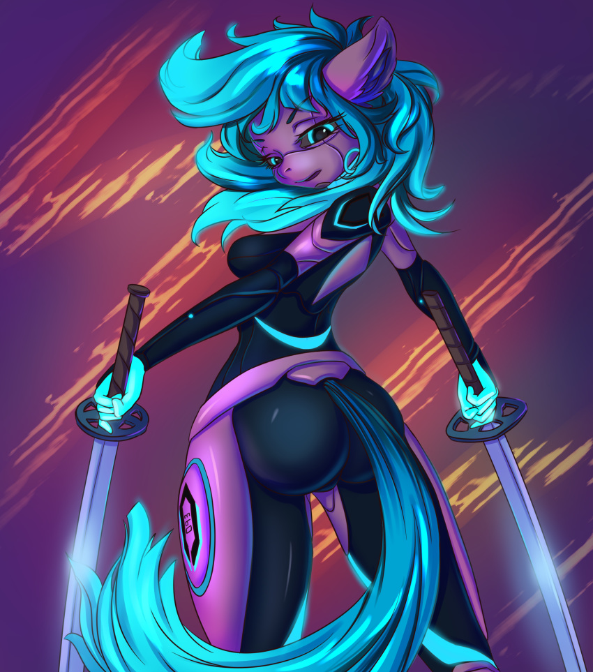 anthro artist_fafecalus artist_prisma6 cybernetics cyborg equid equine fafecalus female hi_res horse machine mammal melee_weapon pony prisma6 solo sword weapon