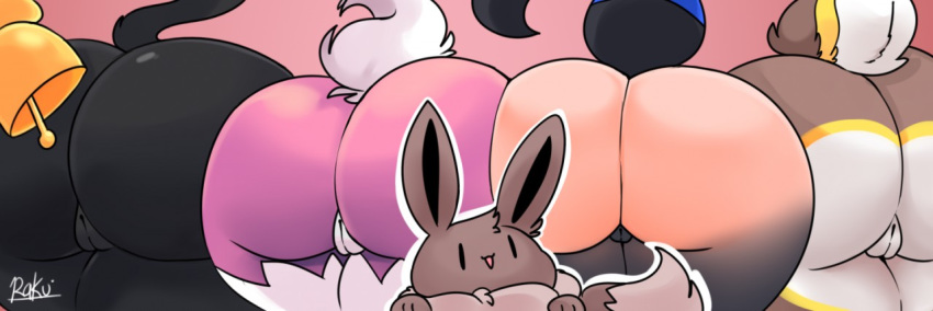 animal_humanoid anthro belle_(nic-m-lyc) berurun beta_pok&eacute;mon_(species) beta_pok&eacute;mon_games big_butt butt eevee eeveelution felid female genitals group huge_butt humanoid lycanroc male mammal midnight_lycanroc ness_(nic-m-lyc) nic-m-lyc nicole_(nic-m-lyc) nintendo pok&eacute;mon pok&eacute;mon_(species) pok&eacute;mon_gold_beta pussy sally_(nic-m-lyc) sawsbuck simple_background thick_thighs umbreon video_games