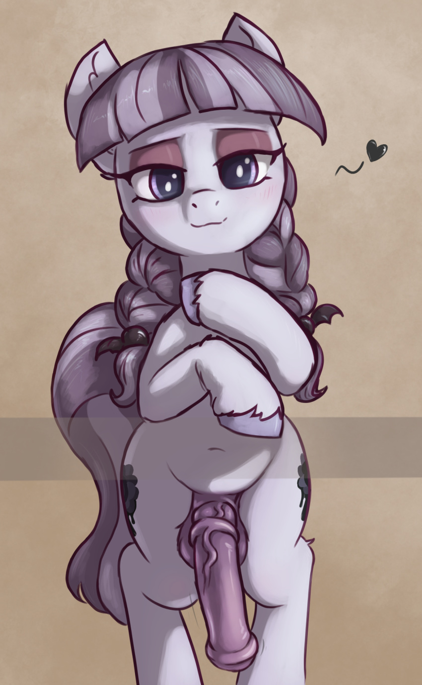 &lt;3 2020 animal_genitalia animal_penis balls collaboration crossgender cutie_mark earth_pony equid equine equine_penis feral friendship_is_magic front_view fur genitals hasbro hi_res hooves horse inky_rose_(mlp) looking_at_viewer male mammal medial_ring my_little_pony penis pony simple_background solo t72b vein yoditax