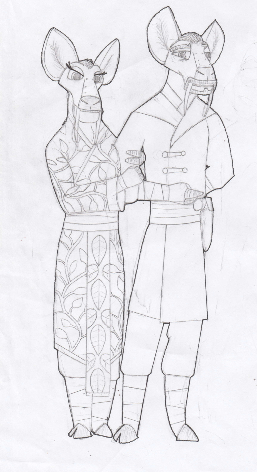 absurd_res anthro cervid cervine clothed clothing dreamworks duo fan_character female graphite_(artwork) gun hanfang_(uncle_sam_the_man) hanfu hi_res holster holstered_pistol huifang_(paws_of_destiny) kung_fu_panda male male/female mammal military military_uniform niece pencil_(artwork) ranged_weapon smile traditional_media_(artwork) tunic uncle uncle_and_niece uncle_sam_the_man uniform water_deer weapon