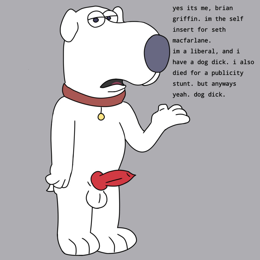 1:1 anatomically_correct anatomically_correct_genitalia anthro brian_griffin brokenguitaramp canid canine canis domestic_dog family_guy genitals hi_res male mammal solo