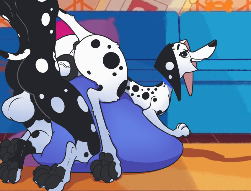 101_dalmatian_street 101_dalmatians absurd_res anatomically_correct anatomically_correct_genitalia animal_genitalia animal_pussy anthro anthro_on_feral anus ass_up balls bestiality big_butt butt canid canine canine_pussy canis dalmatian delilah_(101_dalmatians) disney dogina domestic_dog doug_(101_dalmatians) duo female feral genitals hi_res hypergal male male/female mammal pawpads penetration pussy raised_tail vaginal vaginal_penetration