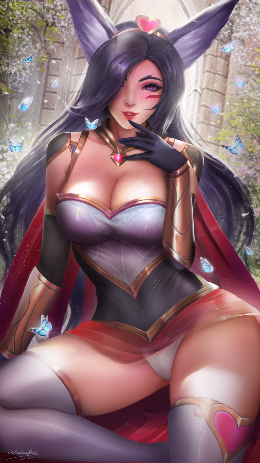 animal_ears cleavage kaze_no_gyouja league_of_legends leotard thighhighs xayah