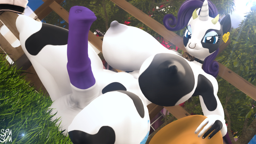 16:9 3d_(artwork) anthro balls big_breasts big_butt bovid bovine breasts butt cattle digital_media_(artwork) equid equine erection fan_character friendship_is_magic genitals gynomorph hasbro hi_res horse huge_breasts huge_butt hybrid intersex mammal my_little_pony nipples nude penis pony raricow_(mlp) rarity_(mlp) solo source_filmmaker symm widescreen