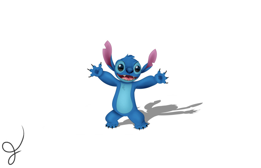 alien blue_nose chest_tuft claws disney experiment_(lilo_and_stitch) eyebrows frederikeej head_tuft hi_res lilo_and_stitch male notched_ear pawpads semi-anthro sharp_teeth smile solo standing stitch_(lilo_and_stitch) teeth toe_claws tongue tuft