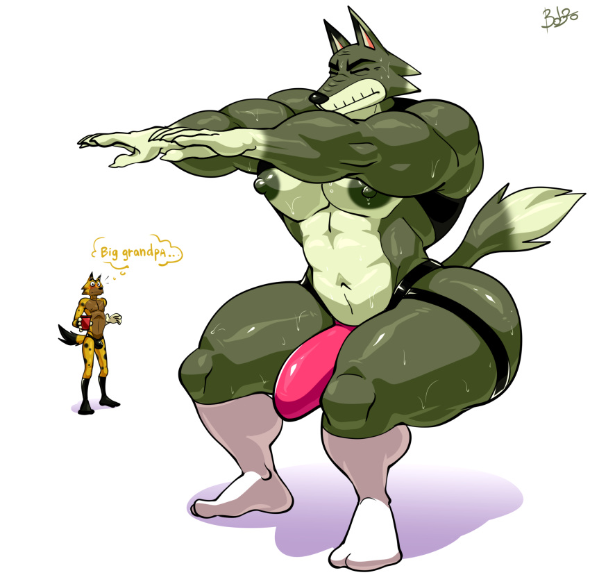 abs animal_crossing animal_humanoid anthro arms_out barefoot being_watched big_butt big_muscles big_nipples big_pecs big_penis bobthetanuki bodily_fluids bulge butt canid canid_humanoid canine canine_humanoid canis claws clothed clothing clothing_lift crouching dobie_(animal_crossing) duo erect_nipples erection erection_pushing_underwear erection_under_clothing exercise eyes_closed feet fur genitals grey_body grey_fur hi_res huge_butt humanoid jockstrap kyle_(animal_crossing) looking_at_another male male/male mammal mammal_humanoid mostly_nude multicolored_body multicolored_fur multicolored_tail muscular muscular_anthro muscular_arms muscular_legs muscular_male muscular_thighs narrowed_eyes navel nintendo nipple_slip nipples old open_clothing open_shirt open_topwear pecs penis pink_jockstrap raised_arm shirt shirt_lift shirt_up signature simple_background squat_position squats sweat sweatdrop sweaty_arms sweaty_butt sweaty_chest sweaty_thighs text thick_thighs topwear underwear video_games white_background wolf wolf_humanoid