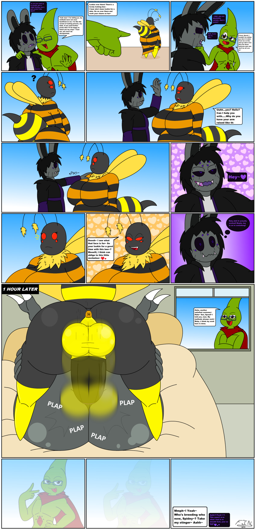2020 2_toes 4_eyes 5_fingers absurd_res alpha_channel antennae_(anatomy) anthro anthro_on_anthro anthro_penetrated anthro_penetrating anthro_penetrating_anthro anus arachnid arthropod balls bed bee big_balls big_breasts big_butt big_penis black_body black_fur black_sclera blue_background border breasts brian_(thespiderbunny) butt claws clothing comic crossed_arms dialogue dress english_text erection fangs female fingers footwear fur furniture gender_confusion genitals green_body green_scales greeting gynomorph gynomorph/male gynomorph_on_top gynomorph_penetrating gynomorph_penetrating_male hand_on_shoulder heart_background hi_res huge_breasts huge_butt humor hybrid hymenopteran insect inside intersex intersex/male intersex_on_top intersex_penetrating intersex_penetrating_male interspecies jay_(1-upclock) lagomorph larvitar leg_grab legs_up leporid lying male male_on_bottom male_penetrated mammal mating_press meme motion_lines multi_eye nintendo obese obese_female on_back on_bed on_bottom on_top onomatopoeia overweight overweight_female pattern_clothing pattern_dress penetration penis pok&eacute;mon pok&eacute;mon_(species) purple_background purple_eyes questionable_consent rabbit red_cape red_eyes rough_sex scales sex simple_background sound_effects speech_bubble spider stinger striped_clothing striped_dress stripes text thespiderbunny thigh_grab thought_bubble thrusting toes transparent_border video_games whiskers white_claws yellow_balls yellow_boots yellow_clothing yellow_footwear