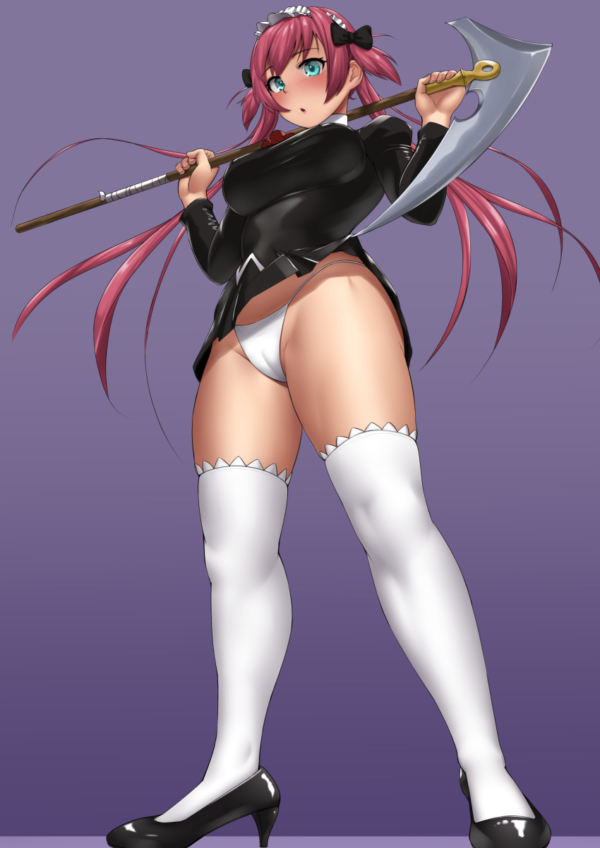 agent_aika airi black_delmo breasts cosplay crossover nemui333 pantsu queen's_blade skirt_lift thighhighs