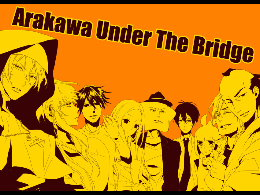 arakawa_under_the_bridge hoshi_(arakawa) ichinomiya_kou kappa_(arakawa) last_samurai maria_(arakawa) mitsu monochrome nino_(arakawa) nun p-ko_(arakawa) shiro_(arakawa) sister_(arakawa) wallpaper