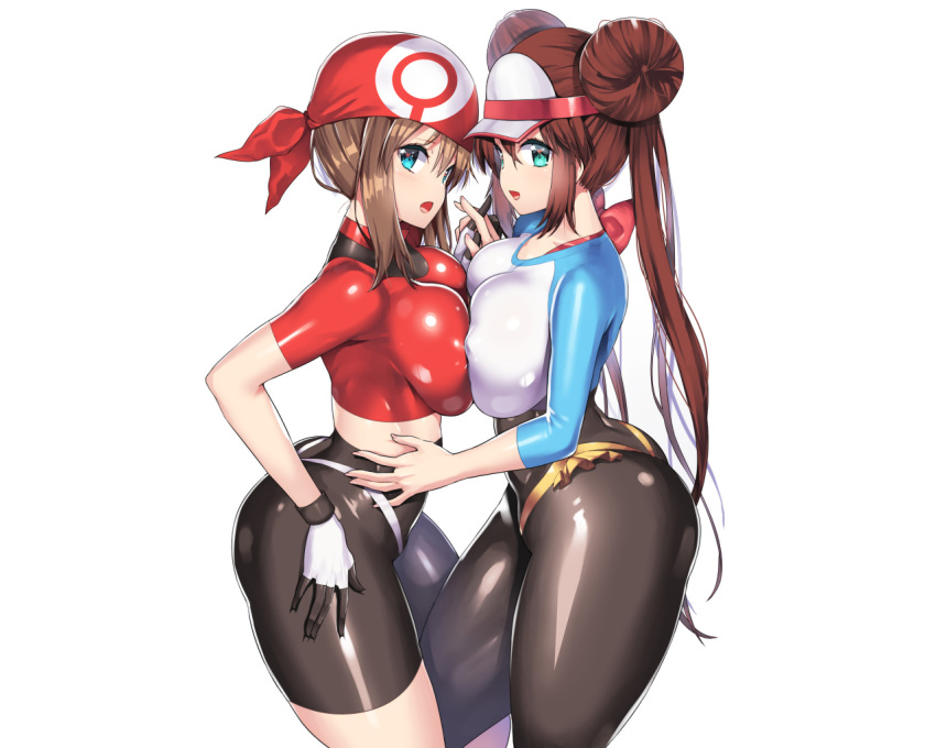 2girls haruka_(pokemon) mei_(pokemon) nagase_haruhito pokemon yuri