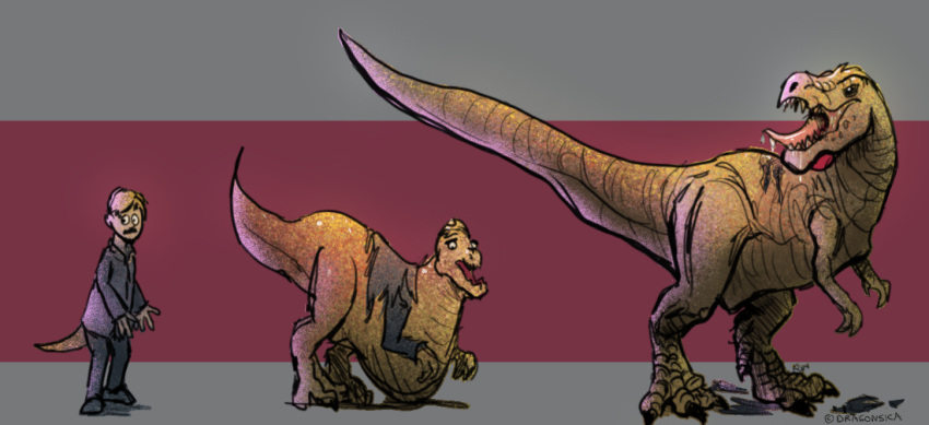claws clothing dinosaur dragonsica_(artist) feral finger_claws human_to_feral male reptile scalie sequence shirt species_transformation theropod toe_claws topwear torn_clothing torn_shirt torn_topwear transformation tyrannosaurid tyrannosaurus tyrannosaurus_rex