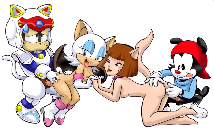 animaniacs ann_gora crossover palcomix rouge_the_bat samurai_pizza_cats sega sonic_team speedy_cerviche swat_kats wakko_warner