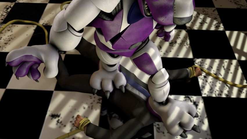16:9 3_toes ackackacka anthro bound duo five_nights_at_freddy's foot_fetish foot_play funtime_freddy_(fnafsl) male male/male pawpads sister_location toes trample video_games widescreen