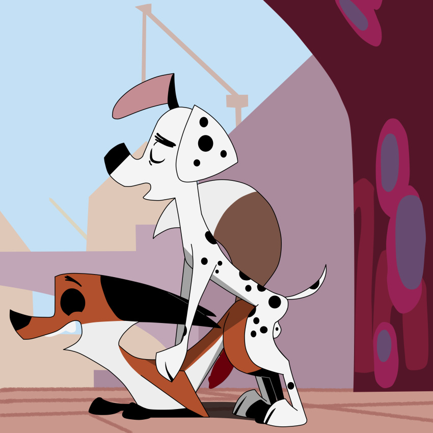 101_dalmatian_street 101_dalmatians 1:1 absurd_res all_fours anal anal_penetration animal_genitalia animal_penis balls canid canine canine_penis canis colossalstars dalmatian disney doggystyle domestic_dog duo dylan_(101_dalmatians) erection eyes_closed feral feral_on_feral feral_penetrated feral_penetrating feral_penetrating_feral fergus_(101_dalmatians) fox from_behind_position genitals hi_res male male/male male_penetrated male_penetrating male_penetrating_male mammal outside penetration penile penile_penetration penis sex