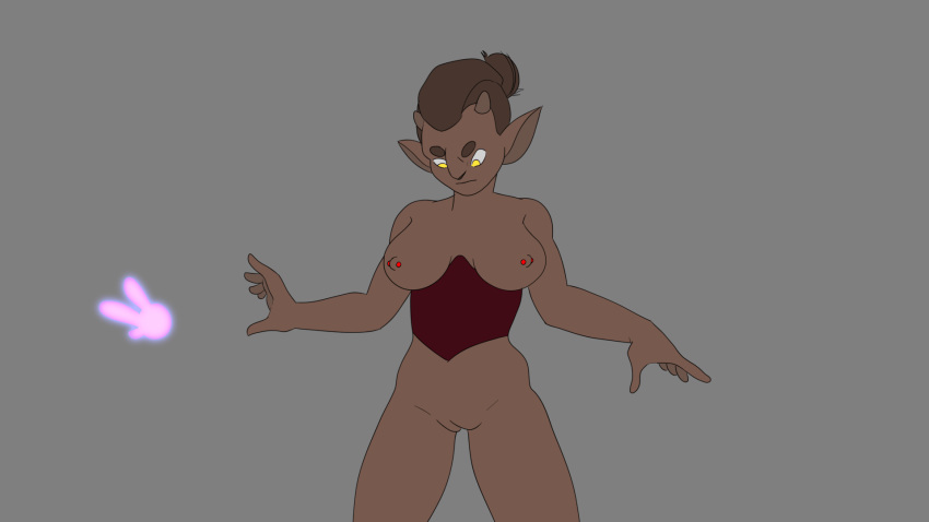 16:9 animated anthro cervid clothing corset fairy female fr0stmask hi_res lingerie mammal nipple_piercing nipples piercing short_playtime solo surprised_expression topwear widescreen