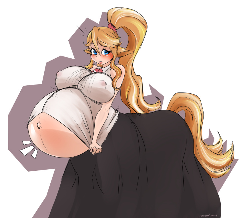 alpha_channel belly big_belly big_breasts blonde_hair blue_eyes blush breasts centaur centorea_shianus_(monster_musume) cleavage clothed clothing equid equid_taur female hair hi_res humanoid_taur looking_at_viewer mammal mammal_taur marrazan monster_girl_(genre) monster_musume nipple_outline pregnant simple_background solo taur transparent_background