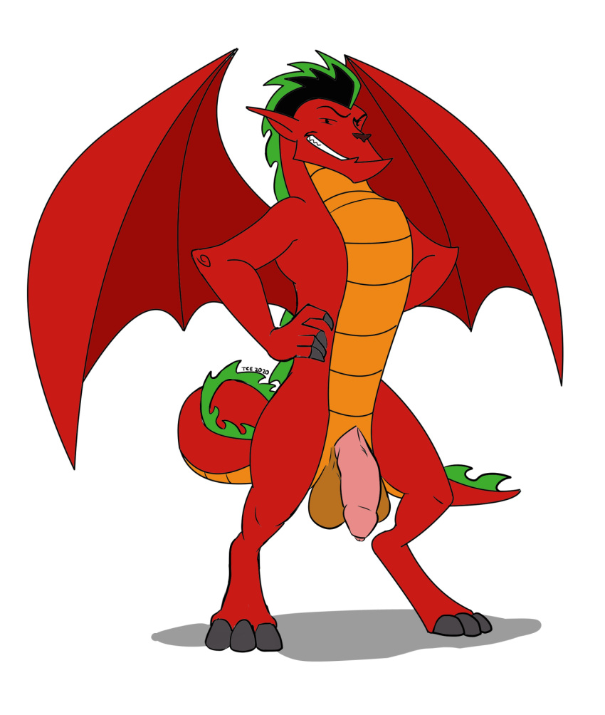 alpha_channel american_dragon:_jake_long anthro balls disney dragon flaccid foreskin genitals hi_res humanoid_genitalia humanoid_penis jake_long male nude penis pinup pose simple_background solo thecreatorseye transparent_background uncut wings