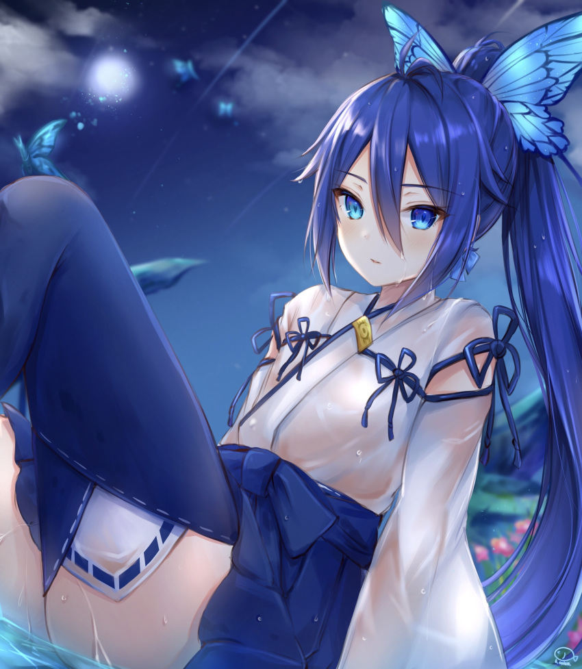 japanese_clothes tagme thighhighs trap wet_clothes