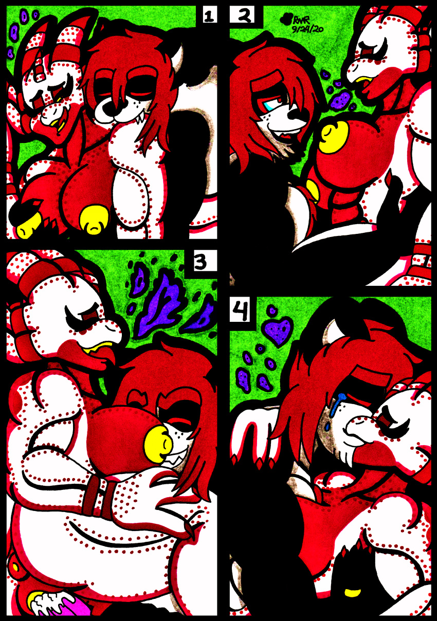 2020 4_fingers abs absurd_res all_fours anthro anus athletic bedroom_eyes bite bodily_fluids breasts butt chest_tuft claws cleavage clothed clothing colored_fire comic cowgirl_position crying curvaceous curvy_figure doggystyle embrace fangs female fingers fire freckles from_behind_position genitals giant_panda group grumpy_panda_(character) hair happy happy_sex hi_res horn hug husband_and_wife jia_jing_fei_(character) kobold lizard looking_pleasured lying male male/female mammal married_couple missionary_position muscular narrowed_eyes naughty_face nipples nude on_back on_bottom on_top one_eye_closed penetrating_pussy penetration plump_labia puffy_anus purple_fire pussy red_eyes red_hair red_spots reptile romantic_couple romantic_sex scales scalie seductive sex sharp_teeth short_stack size_difference smile spots tears tears_of_joy teeth thegrumpiestpanda_(artist) thick_thighs traditional_media_(artwork) tuft ursid voluptuous white_body white_scales wide_hips wink