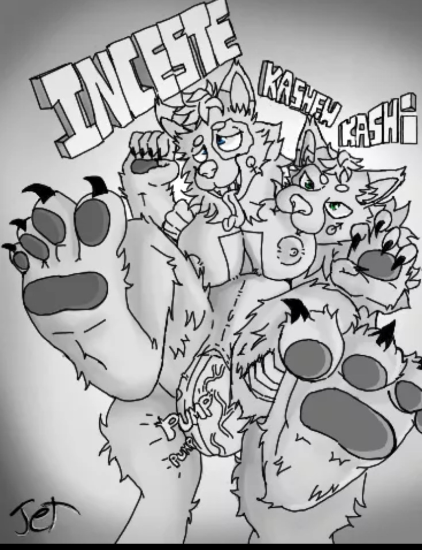 4_toes 5_fingers anthro anthro_on_anthro anthro_penetrated anthro_penetrating anthro_penetrating_anthro areola bald_crotch barefoot big_breasts black_bars blue_eyes breasts canid canine canis claws close crotch_lines duo erection facial_markings female female_penetrated fingerpads fingers fluffy fluffy_chest fluffy_fur fur fur_markings gender_symbol genitals glistening glistening_eyes gradient_background green_eyes grey_background happy happy_sex head_markings hi_res humanoid_genitalia humanoid_pussy incest_(lore) long_tongue looking_pleasured male male/female male_penetrating male_penetrating_female mammal markings mekanium navel nipples nude onomatopoeia open_mouth open_smile pawpads paws penetration penis prick_ears pubic_mound pussy sex sharp_claws sharp_teeth signature simple_background smile snout solo sound_effects spread_legs spreading standing standing_sex symbol teeth text toes tongue tongue_out vaginal vaginal_penetration vein veiny_penis white_background white_text wolf
