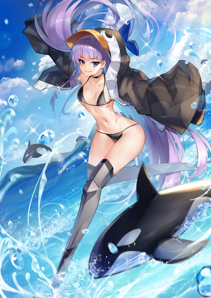 armor bikini fate/grand_order kaer_sasi_dianxia meltlilith open_shirt swimsuits thighhighs wet