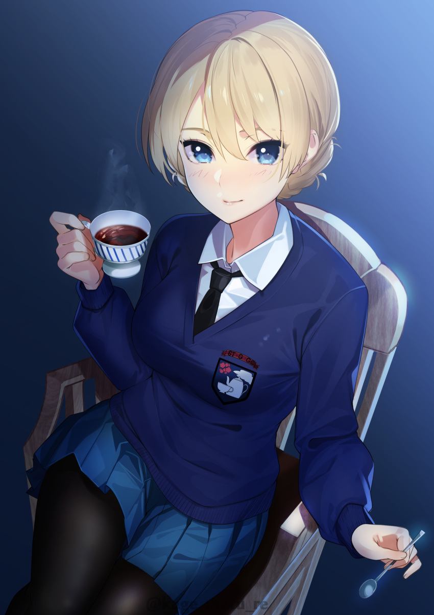 darjeeling girls_und_panzer kagematsuri pantyhose seifuku